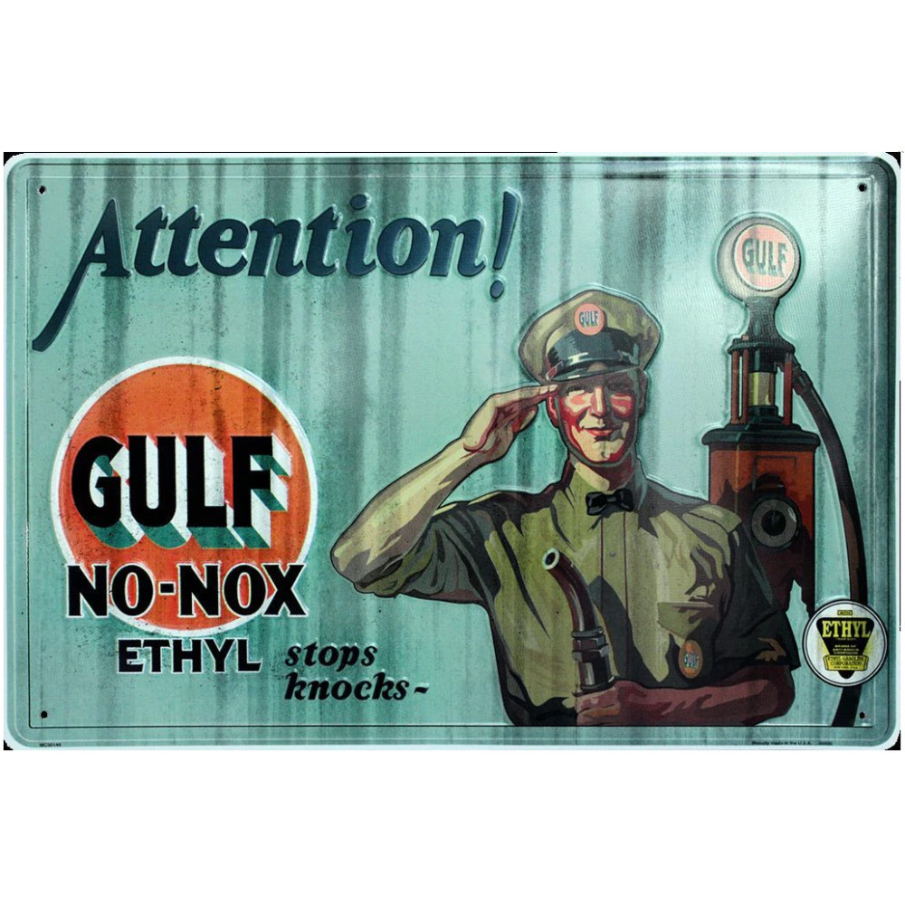 Attention! Gulf No-Nox Ethyl Gasoline