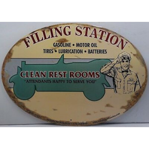 Filling Station Clean Restrooms Oval