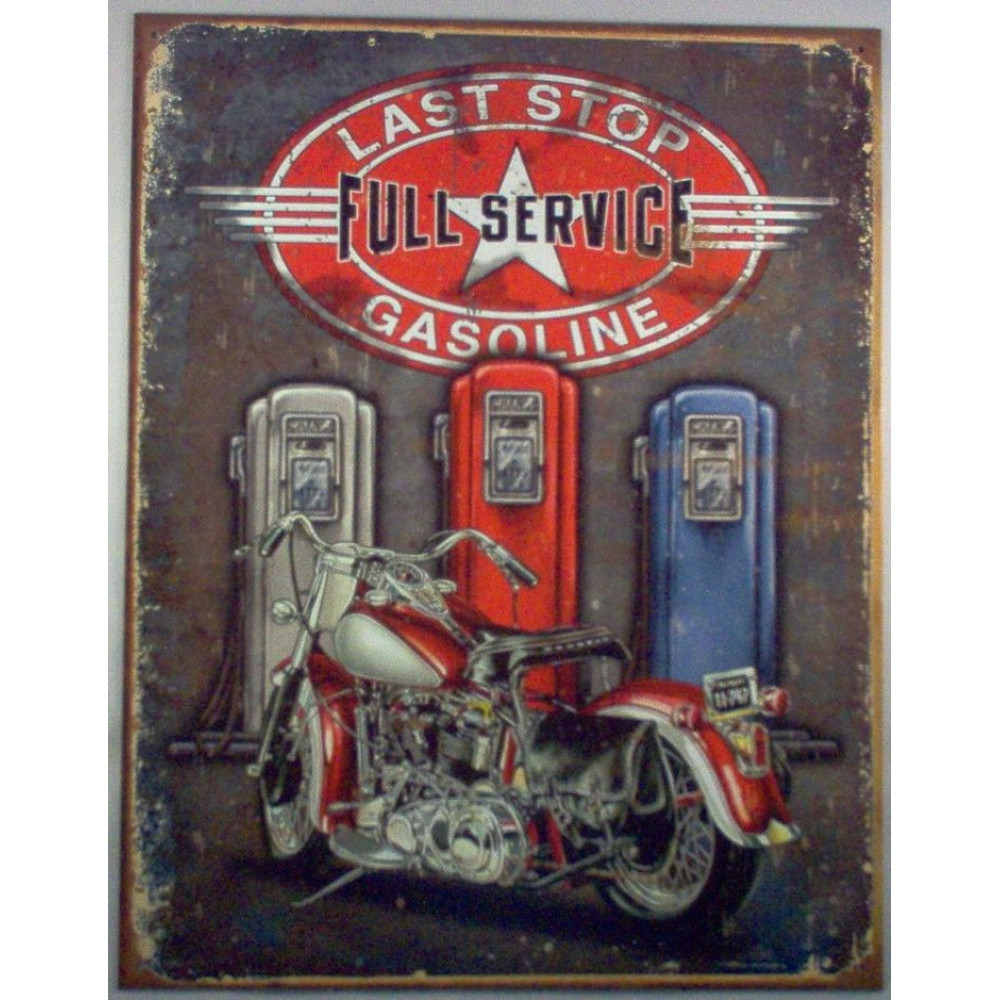 Last Stop Full Service Gasoline with Motorcycle