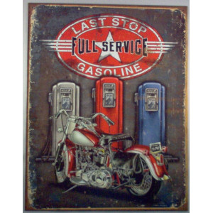 Last Stop Full Service Gasoline with Motorcycle